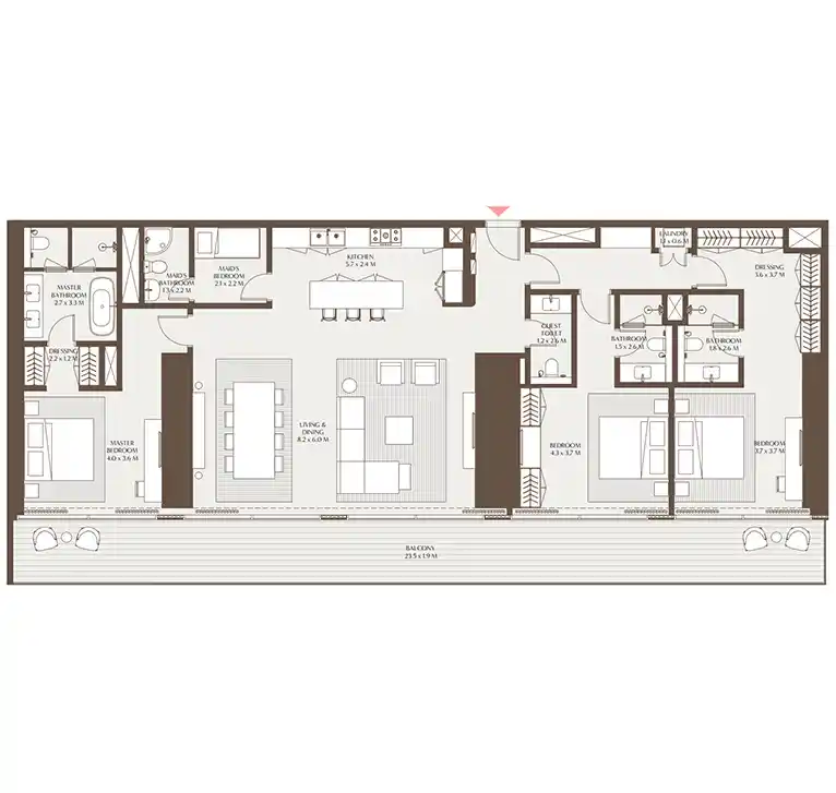 3-Bedrooms Floor Plan