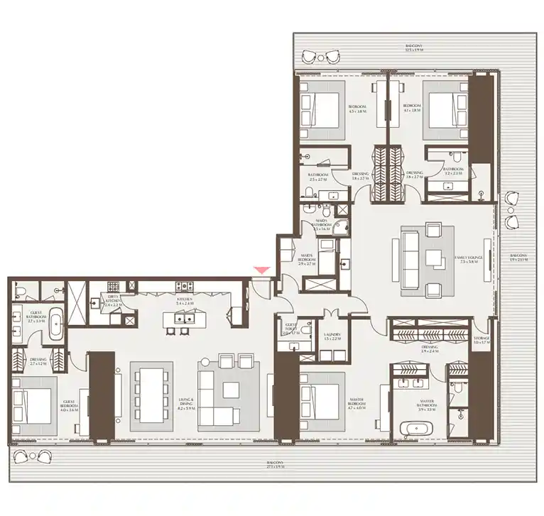 4-Bedrooms Floor Plan